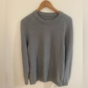 Lululemon Textured Knit Crewneck Sweater Mens Large Gray long sleeve EUC